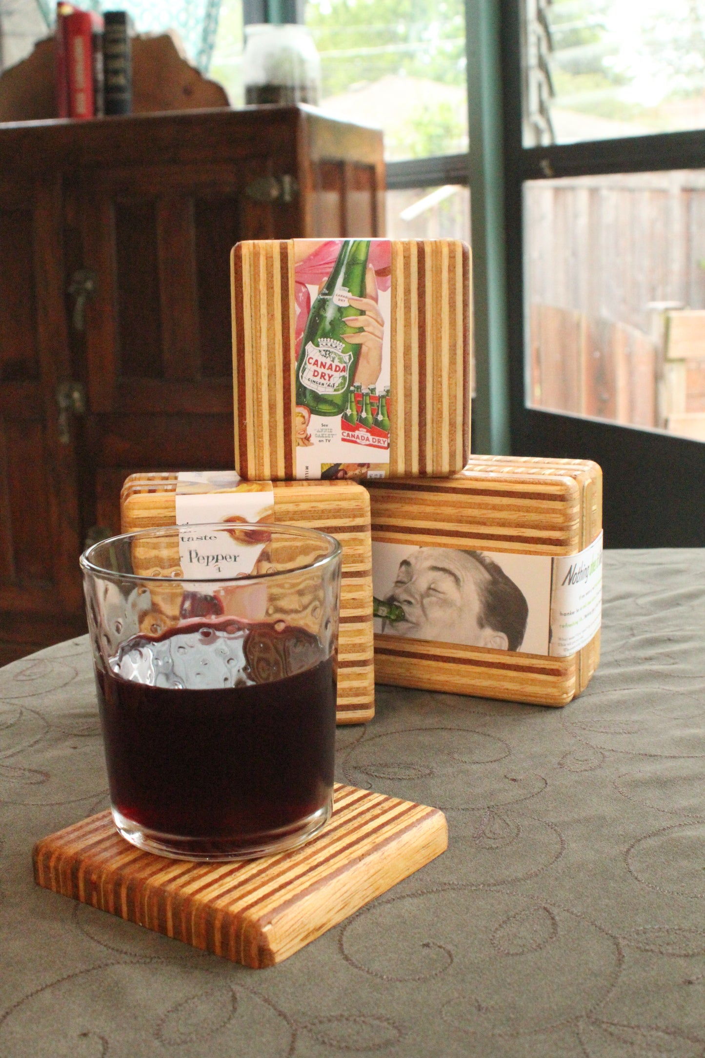 Striped MCM coasters
