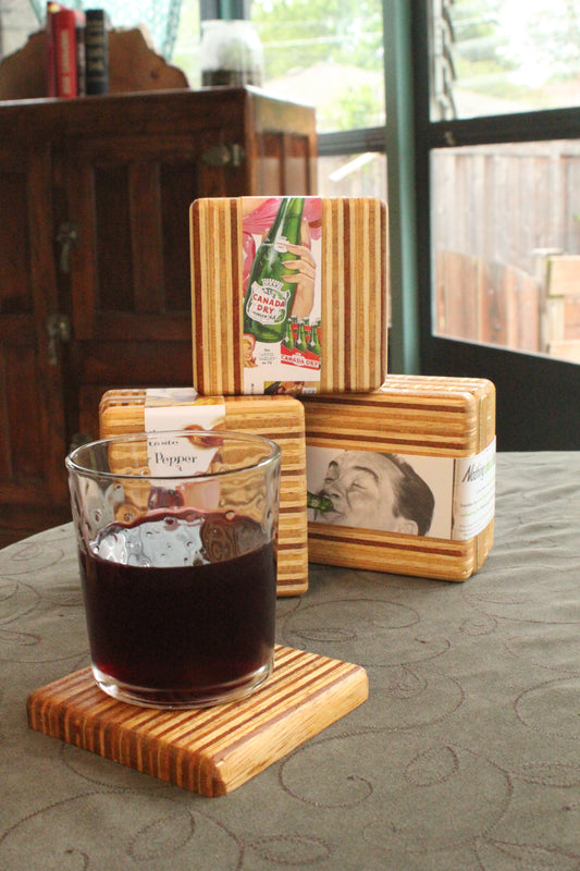 Striped MCM coasters