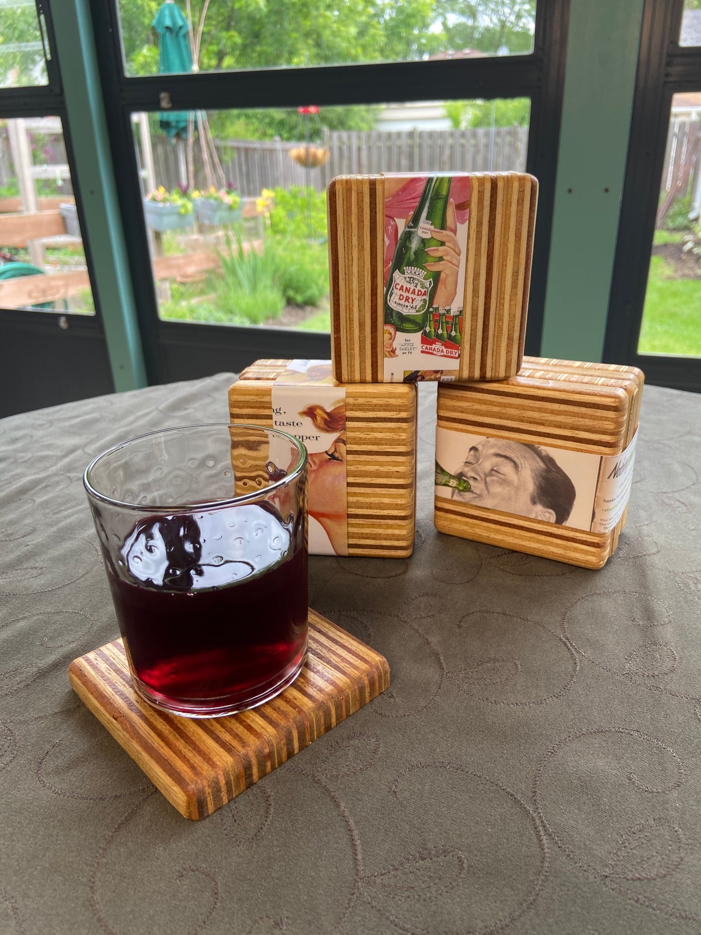 Striped MCM coasters